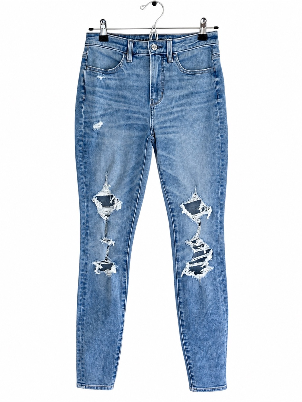 American Eagle Dream Jean Super Hi-Rise Jegging Size 2 Dark Wash Distressed Y2K